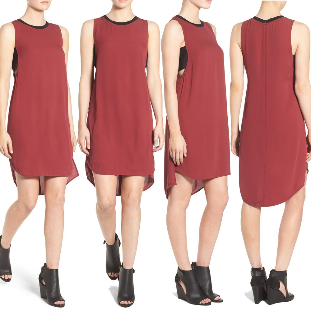 Trouve sold out banded high low shift dress